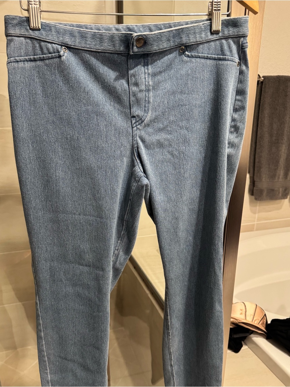 Light Wash Blue Denim Jean Leggings Jeggings